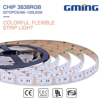 520-530nm آلومینیوم 5050 12W انعطاف پذیر RGB چراغ نوار LED